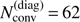 $ N_{{\rm{conv}}}^{({\rm{diag}})}{\mkern 1mu} = {\mkern 1mu} 62 $