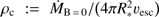 $ {\rho _{\rm{c}}}: = {\dot M_{{\rm{B}} = 0}}/(4\pi R_*^2{v_{esc}}) $