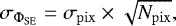\begin{equation*} \sigma_{{\mathrm{\Phi}}_{\mathrm{SE}}} = \sigma_{\mathrm{pix}} \times \sqrt{N_{\mathrm{pix}}} \mathrm{,}\end{equation*}