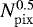 $N_{\mathrm{pix}}^{0.5}$