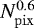 $N_{\mathrm{pix}}^{0.6}$