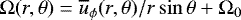 $\mathrm{\Omega}(r,\theta)=\overline{u}_{\phi}(r,\theta)/r\sin\theta&#x002B;\mathrm{\Omega}_0$