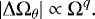 \begin{equation*} |\mathrm{\Delta} \mathrm{\Omega}_{\theta} | \propto \mathrm{\Omega}^q.\end{equation*}