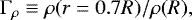 \begin{equation*} {\rm{\Gamma}}_{\rho}\equiv\rho(r=0.7R)/\rho(R), \end{equation*}
