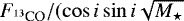 $F_{^{13}\textrm{CO}} / (\cos i \sin i\sqrt{M_{\star}}$