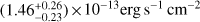 $ {(1.46_{-0.23}^{+0.26})}\times10^{-13}\text{erg}\text{s}^{-1}\text{cm}^{-2} $