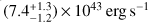 $ {(7.4_{-1.2}^{+1.3})}\times10^{-43}\text{erg}\text{s}^{-1} $