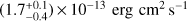 $ {(1.7_{-0.4}^{+0.1})}\times10^{-13}\text{erg}\text{cm}^2\text{s}^{-1} $