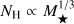 $ N_\text{H}\propto M_\star^{1/3} $