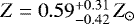 $Z=0.59^{&#x002B;0.31}_{-0.42}\,Z_{\odot}$