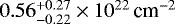 $0.56^{&#x002B;0.27}_{-0.22}\times10^{22}\,\text{cm}^{-2}$