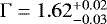 $\mathrm{\Gamma}=1.62^{&#x002B;0.02}_{-0.03}$