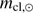 $ m_{\mathrm{cl},\odot } $