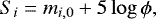\[ S_i = m_{i,0} &#x002B; 5\log\phi, \]