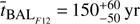 $ {\overline t}_{{\text{BAL}}_{F12}}=150_{-50}^{+60}\text{yr} $
