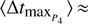 $ \langle\mathrm\Delta t_{{\text{max}}_{P_4}}\rangle\approx1144 $