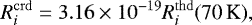 \begin{equation*} R_i^{\rm{crd}} = 3.16\times10^{-19} R_i^{\rm{thd}}(\textrm{70\,K}),\vspace*{-3pt}\end{equation*}