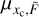 $ \mu _{x_\mathrm{{c}},\tilde{F}} $