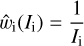 $ \begin{aligned} \hat{w}_\mathrm{i}(I_\mathrm{i})=\frac{1}{I_\mathrm{i}} \end{aligned} $