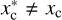 $ x_\mathrm{c}^*\ne x_\mathrm{c} $