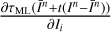 $ \frac{\partial \tau _\mathrm{ML}(\bar{I}^n+t(I^n-\bar{I}^n))}{\partial I_i} $