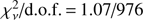 $ \chi_\nu^2/\text{d.o.f.}=1.07/976 $