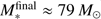 $ M_\ast^\text{final}\approx79\;M_\odot $