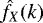 $\hat{f}_X(k)$