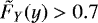 $\tilde{F}_Y(y) > 0.7$
