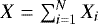 $X= \sum_{i=1}^N X_i$