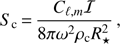$$ \begin{equation}S_{\rm c} = \frac{C_{\ell, m} \mathcal{I}}{8 \pi \omega^2 \rho_{\rm c} R_{\star}^2} \,\mathrm{,}\end{equation} $$