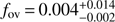 $ f_\text{ov}=0.004_{-0.002}^{+0.014} $