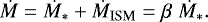 \begin{equation*} \dot{M}=\dot{M}_* &#x002B; \dot{M}_{\textrm{ISM}}=\beta\; \dot{M}_*. \end{equation*}