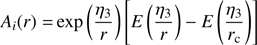 $$ A_i{(r)}=\exp{\left(\frac{\eta_3}r \right){\left[ E\left(\frac{\eta_3}r \right)-E\left(\frac{\eta_3}{r_\mathrm c}\right)\right]}} $$