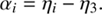 $$ \alpha_i=\eta_i-\eta_3. $$