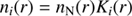 $$ n_i{(r)}=n_\mathrm N{(r)}K_i{(r)} $$