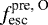 $f_{\text{esc}}^{\text{pre, O}}$
