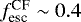 $f_{\text{esc}}^{\text{CF}} \sim 0.4$