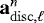 $\vec{a}_{\mathrm{disc},\ell}^n$