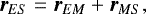 \begin{equation*} \vec{r}_{{{ES}}}=\vec{r}_{{{EM}}}&#x002B;\vec{r}_{{{MS}}},\end{equation*}