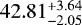 $42.81_{-2.05}^{&#x002B;3.64}$