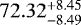 $72.32_{-8.49}^{&#x002B;8.45}$