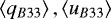 $\left\langle q_{B33}\right\rangle,\left\langle u_{B33}\right\rangle$