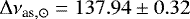 ${{\mathrm \Delta}}\nu_{\mathrm as,}{{_{\odot}}}=137.94\pm 0.32$