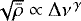 $\sqrt{\bar\rho} \propto {{\mathrm \Delta}}\nu^{\,\gamma} $