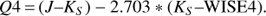 $$Q4 = (J - {K_S}) - 2.703*({K_S} - {\rm{WISE}}4),$$