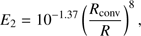 $$ E_2=10^{-1.37}{\left(\frac{R_\text{conv}}R\right)}^8, $$