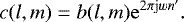\begin{equation*} c(l,m) = b(l,m) {\rm{e}}^{2\pi \mathrm{j} w n&#x0027;}. \end{equation*}