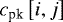 $c_{\textrm{pk}} \left[i,j\right]$