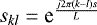$s_{kl} = \textrm{e}^{\frac{j2\pi (k-l) s}{L}}$